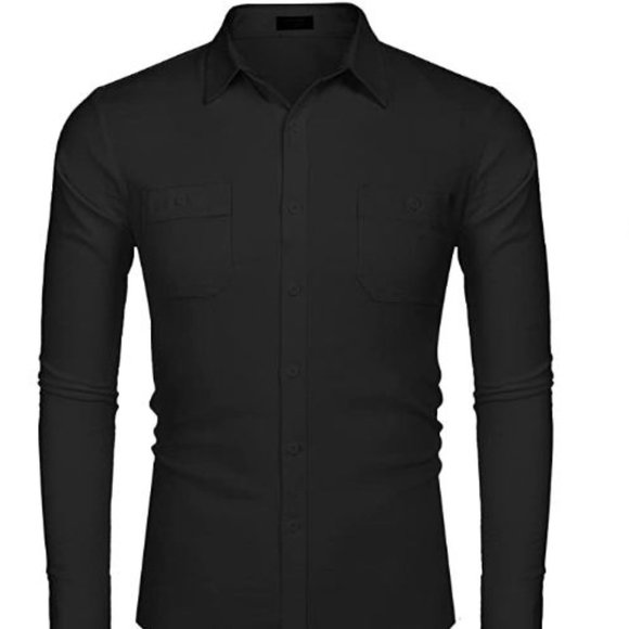 Shirts Mens Casual Button Down Shirt Long Sleeve Linen Chambray Shirt